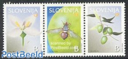 Slovenia 2003 Flora/fauna 3v [::], Mint NH, Nature - Flowers & Plants - Fruit - Insects - Fruits