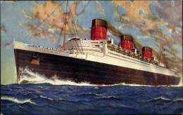 Artiste CPA Passagierdampfer RMS Queen Mary, Cunard White Star Line - Andere & Zonder Classificatie
