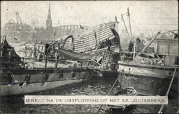 CPA Rotterdam, Dampfschiff SS Gutenberg, Kesselexplosion - Andere & Zonder Classificatie