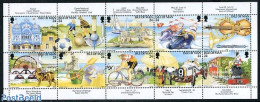 Isle Of Man 1994 Tourism 10v M/s, Mint NH, Nature - Performance Art - Sport - Transport - Various - Cats - Music - Cyc.. - Musique
