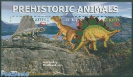 Saint Kitts/Nevis 2005 Preh. Animals 3v M/s,Dimetroden, Mint NH, Nature - Prehistoric Animals - Prehistóricos