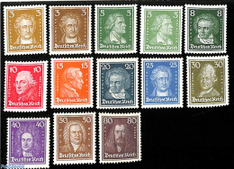 Germany, Empire 1926 Famous Persons 13v, Unused (hinged), History - Performance Art - Science - Kings & Queens (Royalt.. - Ongebruikt