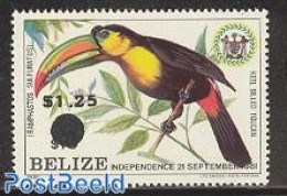 Belize/British Honduras 1983 Overprint 1v, Mint NH, Nature - Birds - Toucans - Honduras Británica (...-1970)