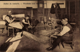 CPA Handwerker In Der Werkstatt, Korbmacher, Tische, Stühle, Körbe - Other & Unclassified