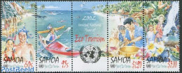 Samoa 2002 Eco Tourism 4v [::::], Mint NH, Nature - Sport - Birds - Water, Dams & Falls - Kayaks & Rowing - Remo