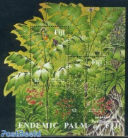 Fiji 2002 Palm Trees S/s, Mint NH, Nature - Birds - Butterflies - Reptiles - Trees & Forests - Rotary Club