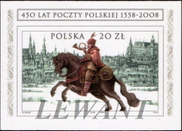 2008.12.19. - 450 Years Of Polish Post 1558-2008 / Mi. Bl 182 - MNH - Stamp (block) Printed On The Silk - Unused Stamps