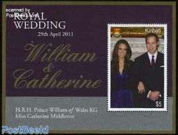 Kiribati 2011 Royal Wedding William & Kate S/s, Mint NH, History - Kings & Queens (Royalty) - Familles Royales