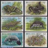 Belize/British Honduras 1991 Animals 6v, Mint NH, Nature - Animals (others & Mixed) - Cat Family - Crocodiles - Reptil.. - Honduras Britannico (...-1970)