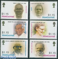 Montserrat 2005 Famous Persons 6v, Mint NH, Health - History - Performance Art - Health - Politicians - Music - Music