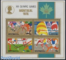 Aitutaki 1976 Olympic Games Montreal S/s, Mint NH, Sport - Cycling - Hockey - Olympic Games - Sailing - Cycling