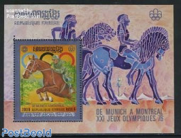 Cambodia 1975 Olympic Games S/s, Mint NH, Nature - Sport - Horses - Olympic Games - Kambodscha