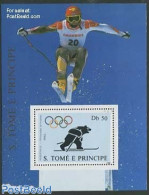 Sao Tome/Principe 1988 Olympic Games S/s, Mint NH, Nature - Sport - Bears - Olympic Games - Olympic Winter Games - Ski.. - Skiing