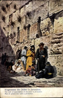 Judaika Artiste CPA Perlberg, F., Jerusalem Israel, Juden An Der Klagemauer - Jewish