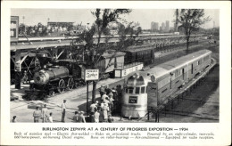 CPA Burlington Zephyr Auf Der Ausstellung „A Century Of Progress“ 1934 - Trains
