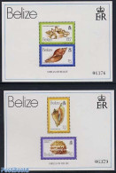 Belize/British Honduras 1980 Shells 2 S/s, Mint NH, Nature - Shells & Crustaceans - Mundo Aquatico