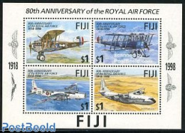 Fiji 1998 Royal Air Force S/s, Mint NH, Transport - Aircraft & Aviation - Vliegtuigen