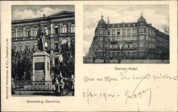 CPA Mainz Am Rhein, Central-Hotel, Gutenberg-Denkmal - Other & Unclassified