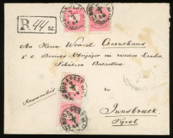 HUNGARY BUDAPEST 1884. Nice Registered Cover To Innsbruck - Cartas & Documentos