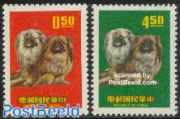 Taiwan 1969 Year Of The Dog 2v, Mint NH, Nature - Various - Dogs - New Year - Nouvel An