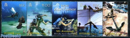 Pitcairn Islands 2007 Bounty Anchor, Diving 5v [::::], Mint NH, Sport - Transport - Diving - Ships And Boats - Duiken