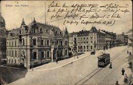CPA Zittau In Sachsen, Hotel Reichshof, Straßenbahn - Autres & Non Classés