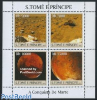 Sao Tome/Principe 2004 Mars Conquest 4v M/s, Mint NH, Transport - Space Exploration - Sao Tome Et Principe