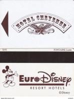 FRANCE - EuroDisney/Cheyenne, EuroDisney Resort Hotels(reverse Mickey Mouse)(black Strip), Hotel Keycard, 02/92, Used - Cartas De Hotels