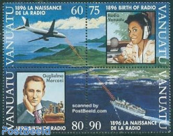 Vanuatu 1996 Radio Centenary 4v [+], Mint NH, Performance Art - Science - Transport - Radio And Television - Telecommu.. - Telecom