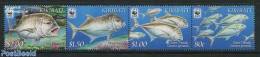 Kiribati 2012 WWF, Giant Trevally 4v [:::], Mint NH, Nature - Fish - World Wildlife Fund (WWF) - Poissons