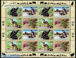 United Nations, Vienna 2002 Animals 4x4v M/s, Mint NH, Nature - Animals (others & Mixed) - Frogs & Toads - Monkeys - P.. - Autres & Non Classés