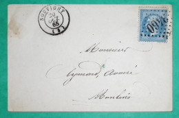 N°22 GC 3460 SOUVIGNY ALLIER POUR MOULINS 1865 LETTRE COVER FRANCE - 1849-1876: Classic Period