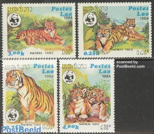 Laos 1984 WWF, Tigers 4v, Mint NH, Nature - Animals (others & Mixed) - Cat Family - World Wildlife Fund (WWF) - Laos