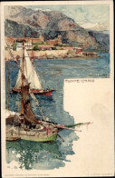 Artiste Lithographie Wielandt, M, Monte-Carlo Monaco, Hafen, Boote - Sonstige & Ohne Zuordnung