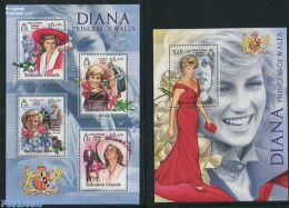 Solomon Islands 2012 Princess Diana 2 S/s, Mint NH, History - Charles & Diana - Kings & Queens (Royalty) - Familles Royales