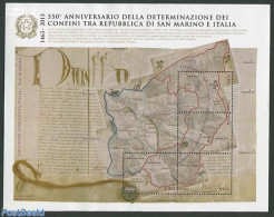 Italy 2013 550 Years Border With San Marino S/s, Mint NH, Various - Joint Issues - Maps - Otros & Sin Clasificación