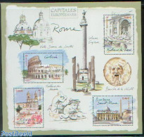 France 2002 Eur. Capitals/Rome S/s, Mint NH, History - Europa Hang-on Issues - Art - Architecture - Unused Stamps
