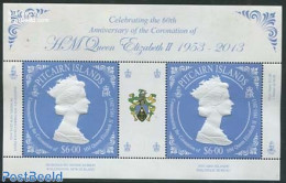 Pitcairn Islands 2013 Diamond Coronation S/s, Mint NH, History - Kings & Queens (Royalty) - Familles Royales