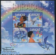 Curaçao 2014 Philakorea S/s, Mint NH, Nature - Various - Birds - Philately - Toys & Children's Games - Curaçao, Antille Olandesi, Aruba
