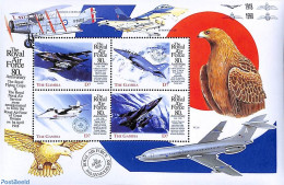 Gambia 1998 80 Years RAF 4v M/s, Mint NH, Nature - Transport - Birds - Aircraft & Aviation - Vliegtuigen