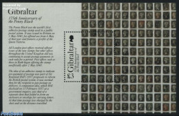 Gibraltar 2015 175 Years Penny Black S/s, Mint NH, Stamps On Stamps - Sellos Sobre Sellos