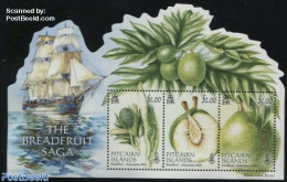 Pitcairn Islands 2015 The Breadfruit Saga S/s, Mint NH, Nature - Transport - Fruit - Ships And Boats - Obst & Früchte