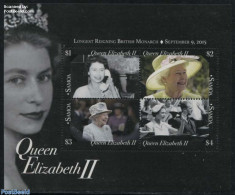 Samoa 2015 Elizabeth Longest Reigning Monarch S/s, Mint NH, History - Science - Kings & Queens (Royalty) - Telecommuni.. - Familles Royales