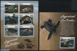 Nevis 2015 Loggerhead Sea Turtles 2 S/s, Mint NH - St.Kitts Y Nevis ( 1983-...)