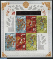 Indonesia 2016 Year Of The Monkey S/s, Mint NH, Nature - Various - Monkeys - New Year - Anno Nuovo