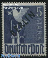 Germany, Berlin 1948 5M, Stamp Out Of Set, Mint NH, Nature - Birds - Nuovi