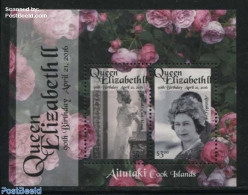 Aitutaki 2016 Queen Elizabeth 90th Birthday S/s, Mint NH, History - Kings & Queens (Royalty) - Familles Royales