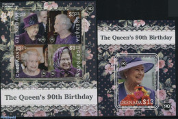 Grenada 2016 Queen Elizabeth 90th Birthday 2 S/s, Mint NH, History - Kings & Queens (Royalty) - Royalties, Royals