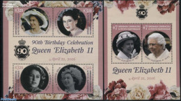Grenada Grenadines 2016 Queen Elizabeth 90th Birthday 2 S/s, Mint NH, History - Kings & Queens (Royalty) - Familles Royales