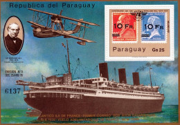 Paraguay 1979, Sir Roland Hill, Plane, Stamp On Stamp, Ship, BF - Vliegtuigen